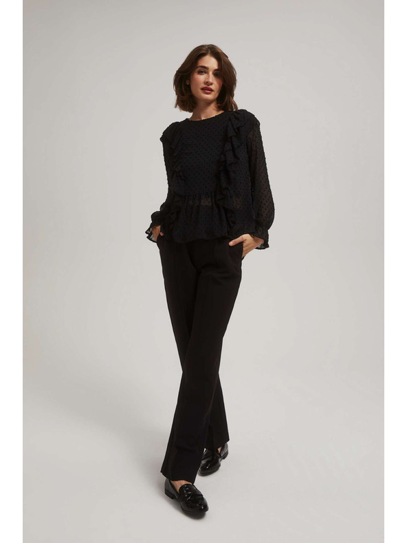 Moodo Črne hlače s strukturo Moodo