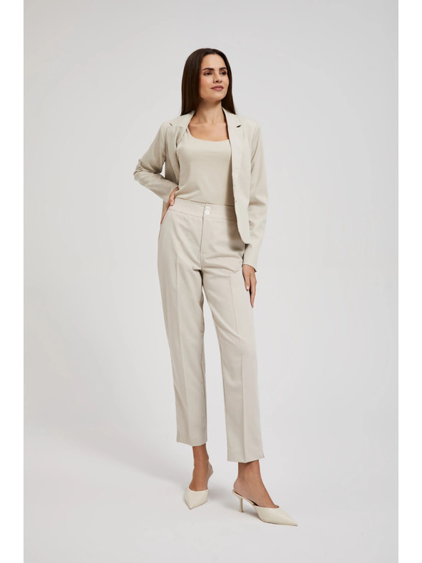 Moodo Gladke cigaretne hlače bež barve Moodo