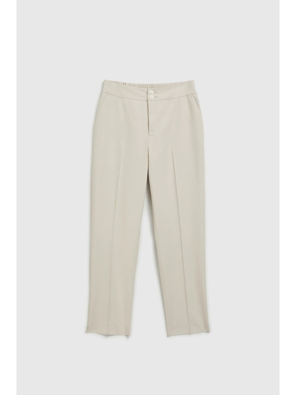 Moodo Gladke cigaretne hlače bež barve Moodo