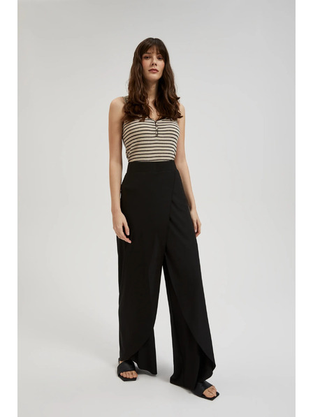 Moodo Črne hlače z širokimi hlačnicami Moodo