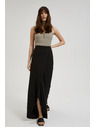 Moodo Črne hlače z širokimi hlačnicami Moodo