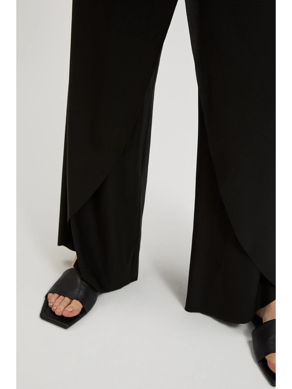 Moodo Črne hlače z širokimi hlačnicami Moodo