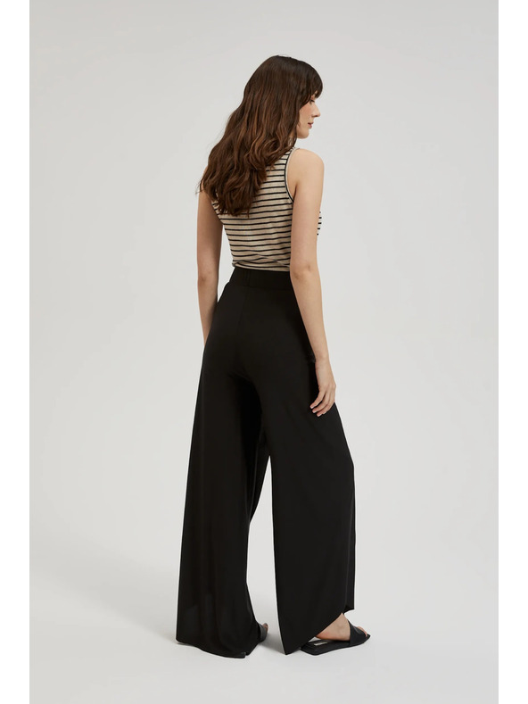 Moodo Črne hlače z širokimi hlačnicami Moodo