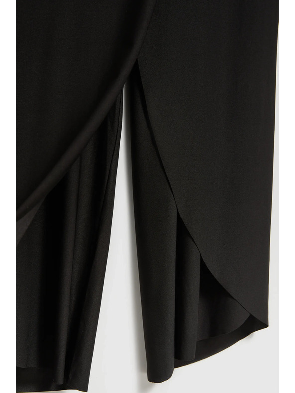 Moodo Črne hlače z širokimi hlačnicami Moodo