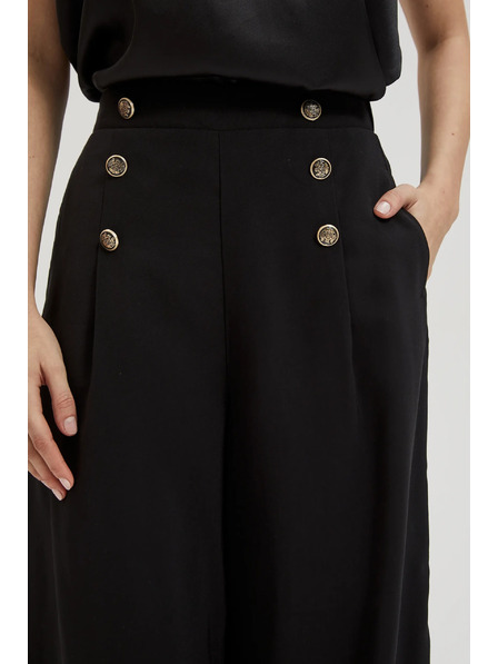 Moodo Črno hlačno krilo z okrasnimi gumbi Moodo