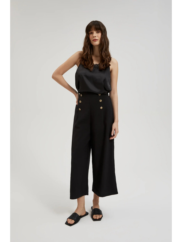 Moodo Črno hlačno krilo z okrasnimi gumbi Moodo