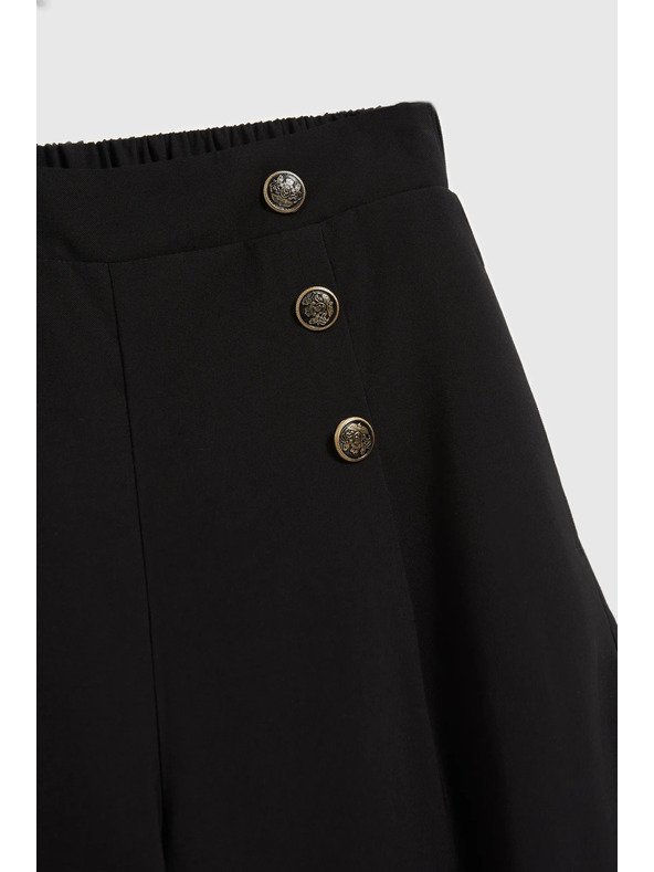 Moodo Črno hlačno krilo z okrasnimi gumbi Moodo