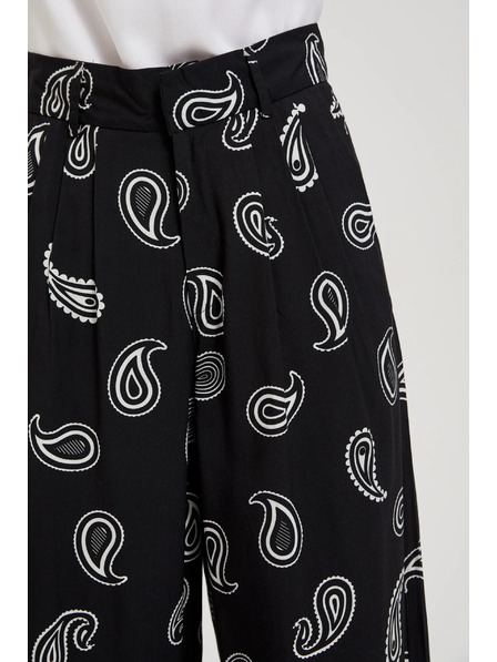 Moodo Črne hlače z nežnim vzorcem Moodo