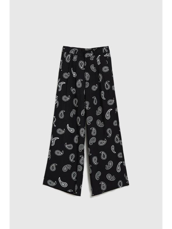 Moodo Črne hlače z nežnim vzorcem Moodo
