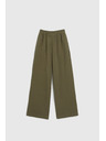 Moodo Olivne bombažne hlače z širokimi hlačnicami Moodo