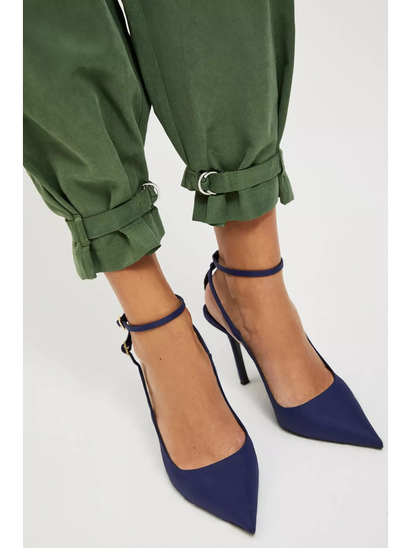 Moodo Khaki cargo hlače z zoženimi hlačnicami Moodo