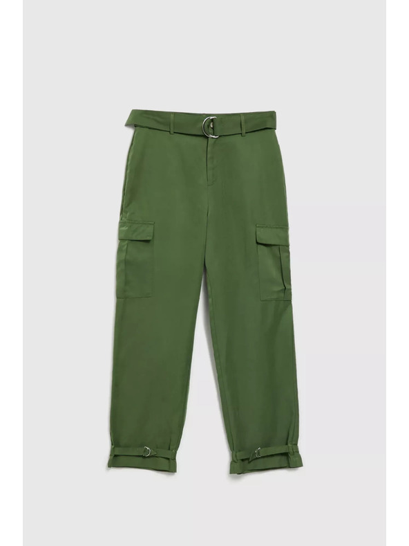 Moodo Khaki cargo hlače z zoženimi hlačnicami Moodo