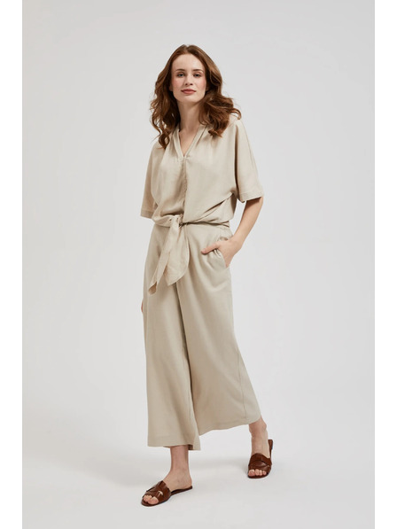 Moodo Lanene hlačno krilo bež barve Moodo