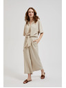 Moodo Lanene hlačno krilo bež barve Moodo