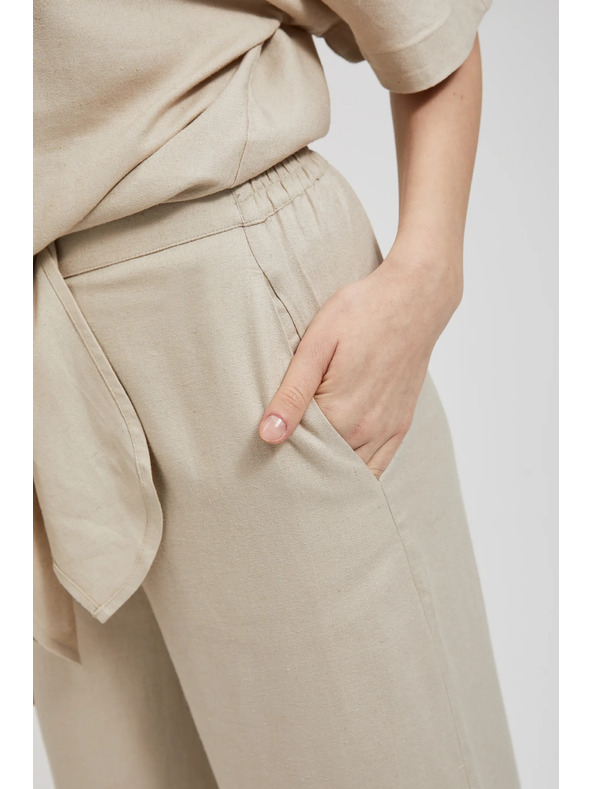 Moodo Lanene hlačno krilo bež barve Moodo