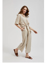 Moodo Lanene hlačno krilo bež barve Moodo