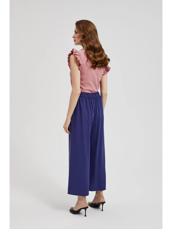 Moodo Vijolične hlače z dekorativnimi gumbi Moodo