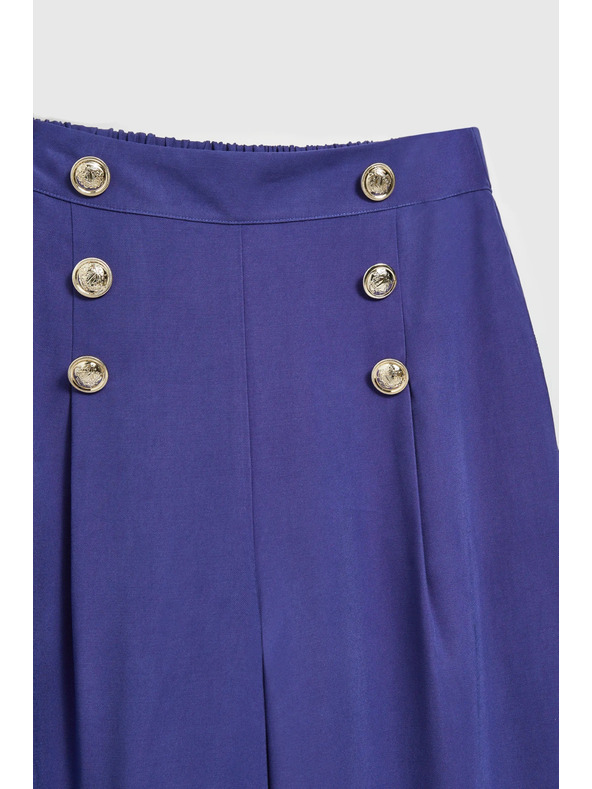 Moodo Vijolične hlače z dekorativnimi gumbi Moodo