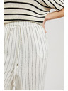 Moodo Lanene hlače prugaste bele Moodo