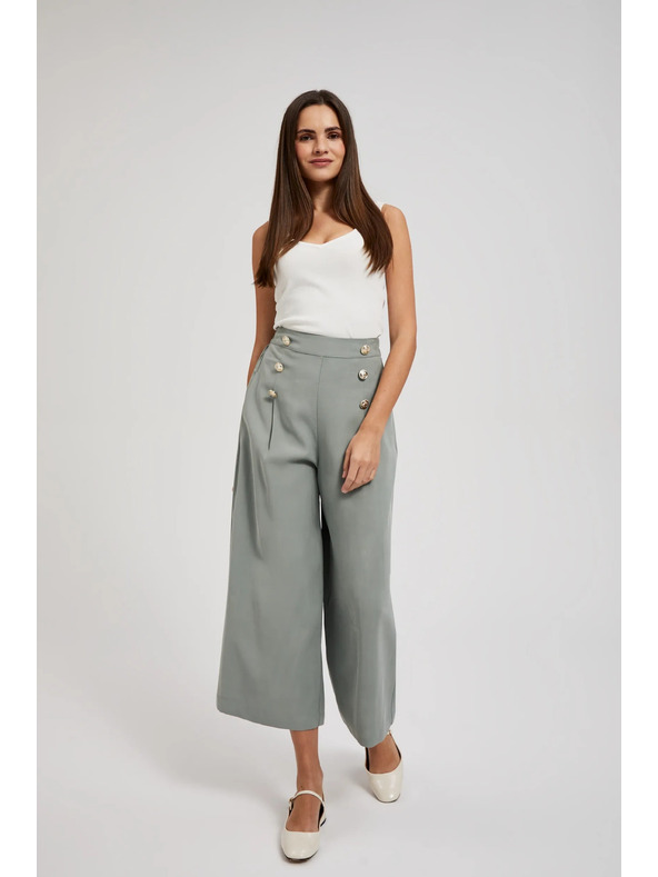 Moodo Olivne hlačne krilo z gumbi Moodo