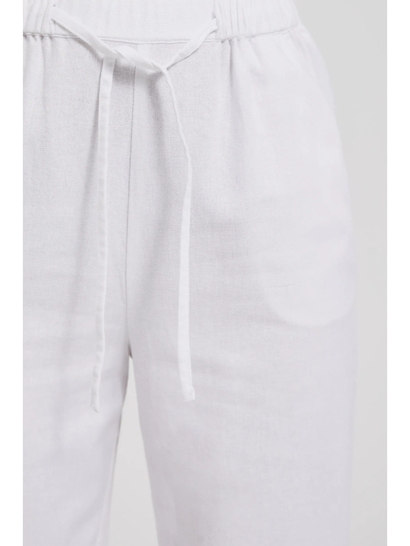 Moodo Gladke viskozne hlače bele Moodo