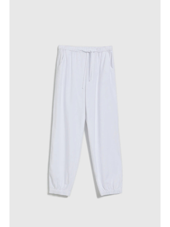Moodo Gladke viskozne hlače bele Moodo