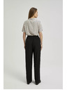 Moodo Gladke hlače s širokimi hlačnicami in pasom v pasu črne Moodo