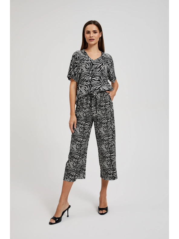 Moodo Črne hlačne krilo z vzorcem Moodo