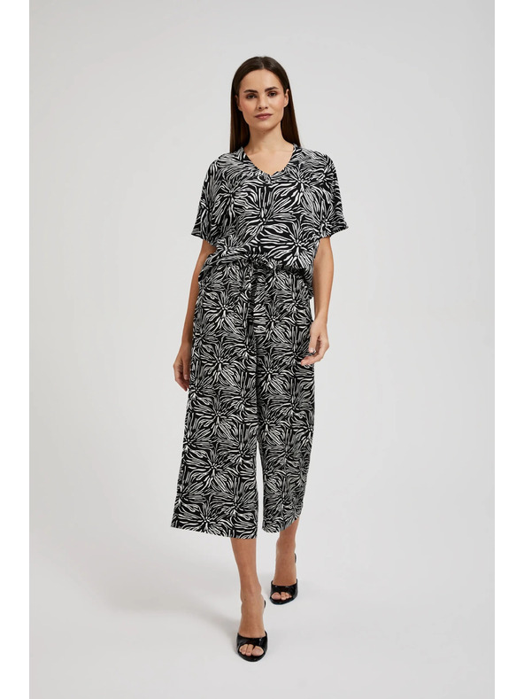 Moodo Črne hlačne krilo z vzorcem Moodo