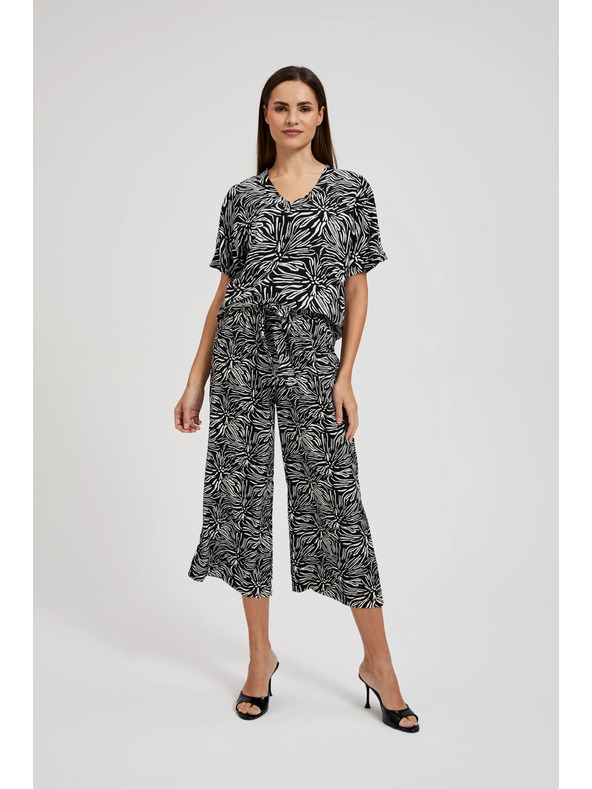 Moodo Črne hlačne krilo z vzorcem Moodo