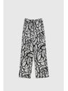 Moodo Viskozne hlače z ravnimi hlačnicami črno-bele Moodo