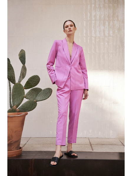 Moodo Formalne rožnate hlače v gubo Moodo