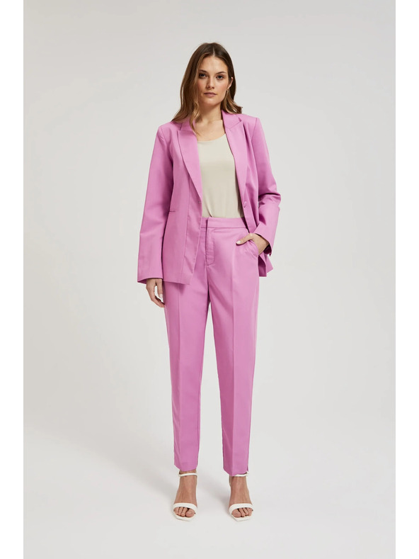 Moodo Formalne rožnate hlače v gubo Moodo