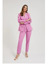 Moodo Formalne rožnate hlače v gubo Moodo