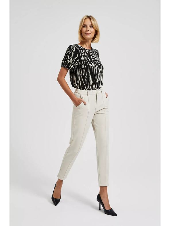 Moodo Elegantne bežne hlače z zožanimi hlačnicami in žepi Moodo