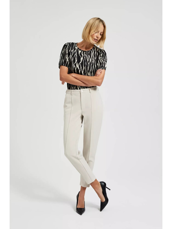 Moodo Elegantne bežne hlače z zožanimi hlačnicami in žepi Moodo