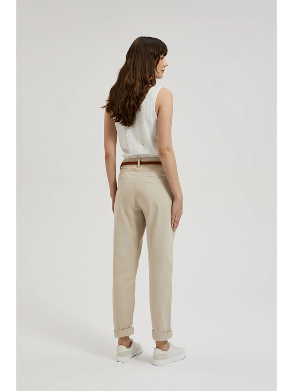 Moodo Bežne hlače z dekorativnim pasom Moodo