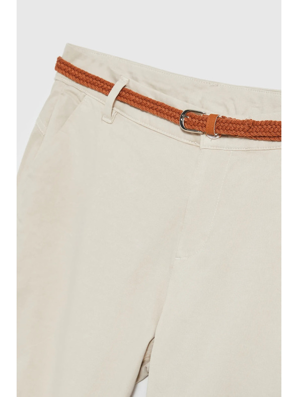Moodo Bežne hlače z dekorativnim pasom Moodo
