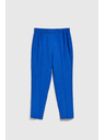 Moodo Lanene hlače z hlačnicami do roba modre Moodo