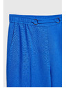 Moodo Lanene hlače z hlačnicami do roba modre Moodo