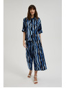 Moodo Vzorčaste hlačke cullotes modre Moodo
