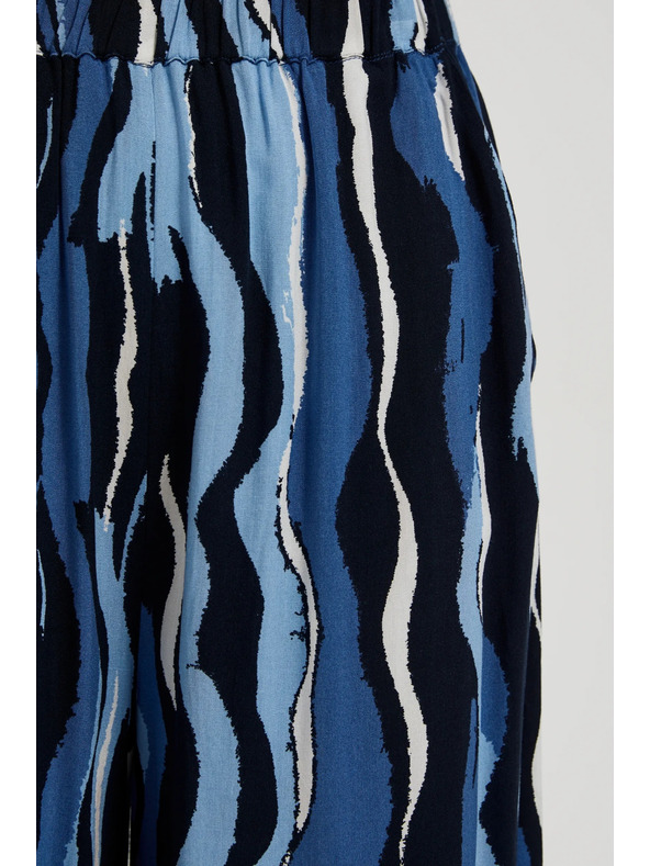 Moodo Vzorčaste hlačke cullotes modre Moodo