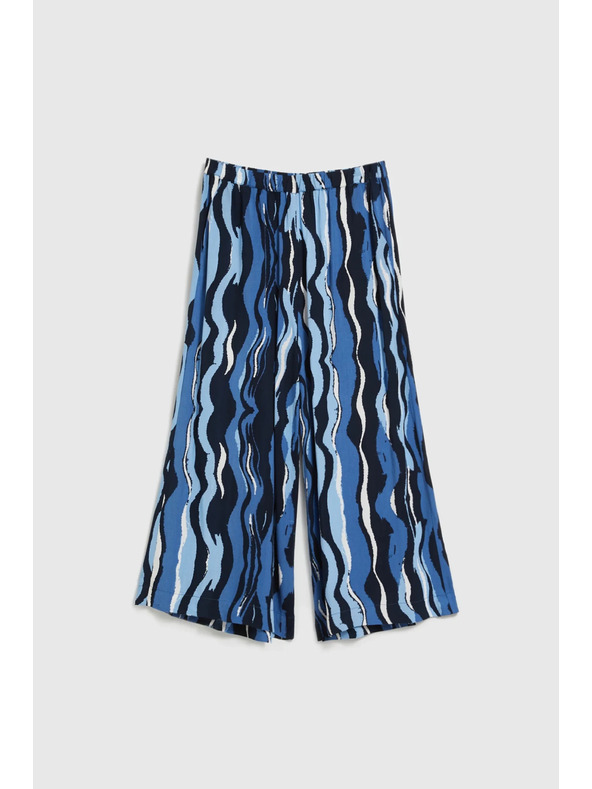 Moodo Vzorčaste hlačke cullotes modre Moodo