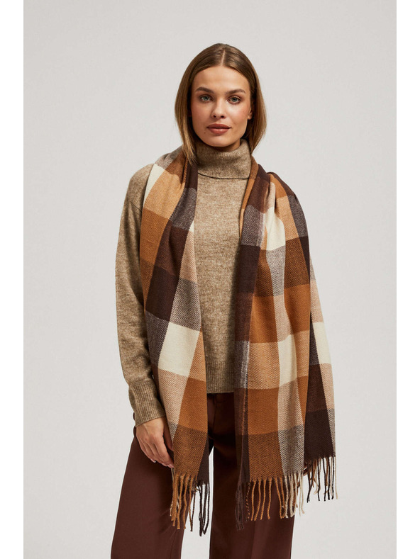 Moodo Elegantna rutka karirana rjava Moodo