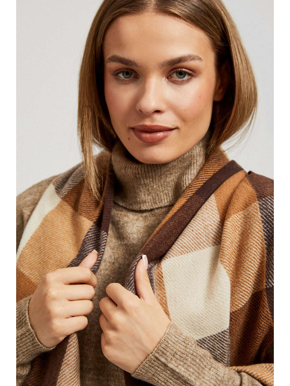 Moodo Elegantna rutka karirana rjava Moodo