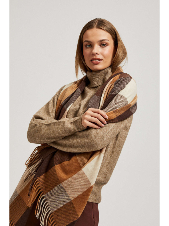 Moodo Elegantna rutka karirana rjava Moodo