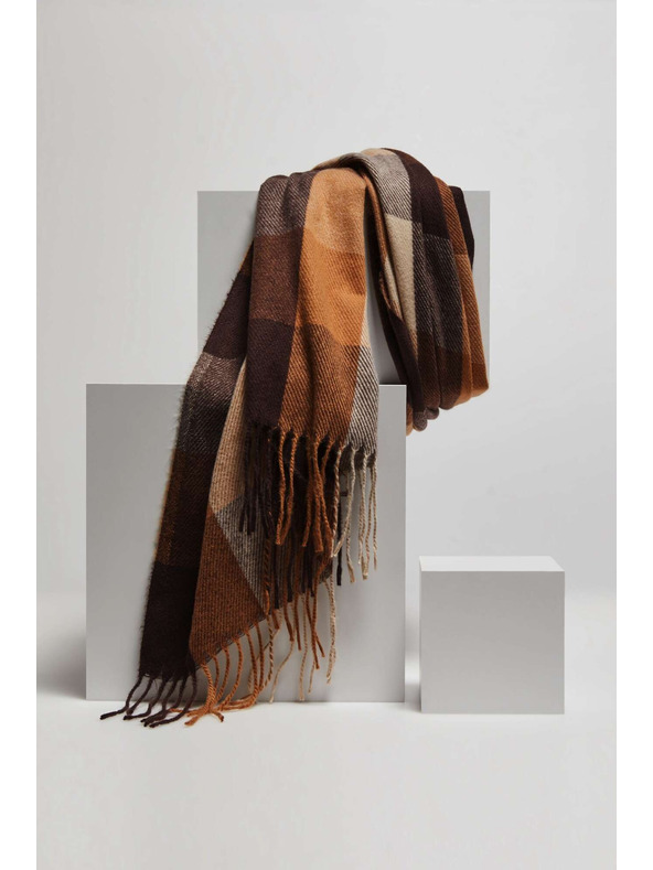 Moodo Elegantna rutka karirana rjava Moodo