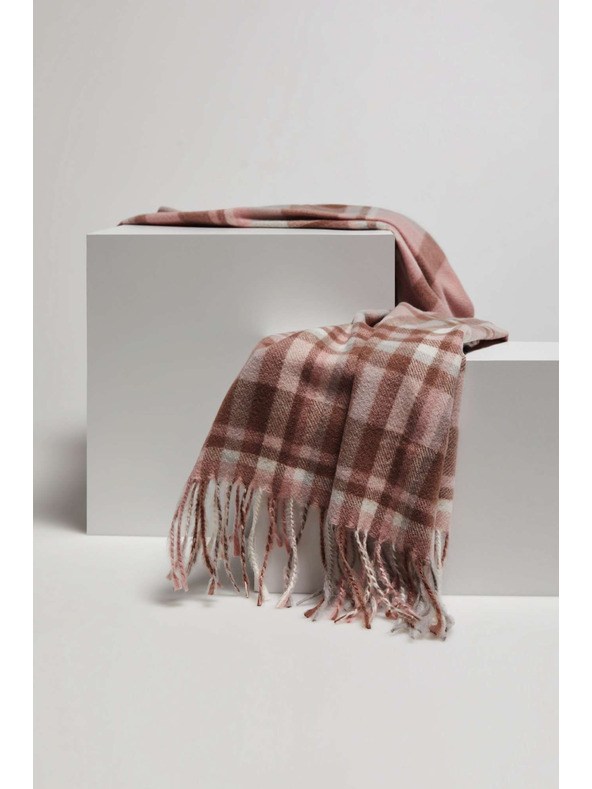 Moodo Šala v kockah z resami pudrasto rožnata Moodo