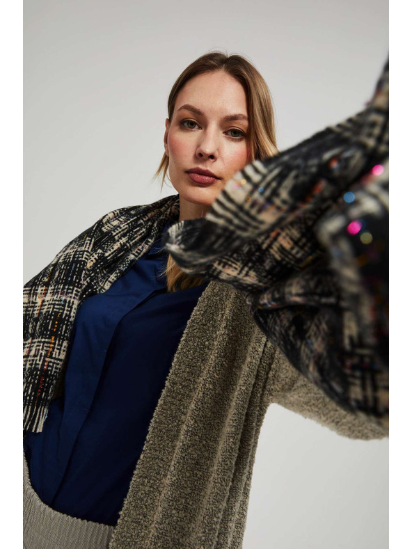 Moodo Šala v kockah z metalično nitko črna Moodo