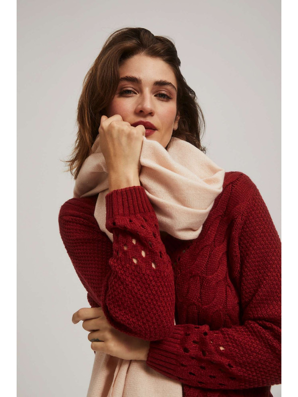 Moodo Gladek pudrasto rožnat šal Moodo